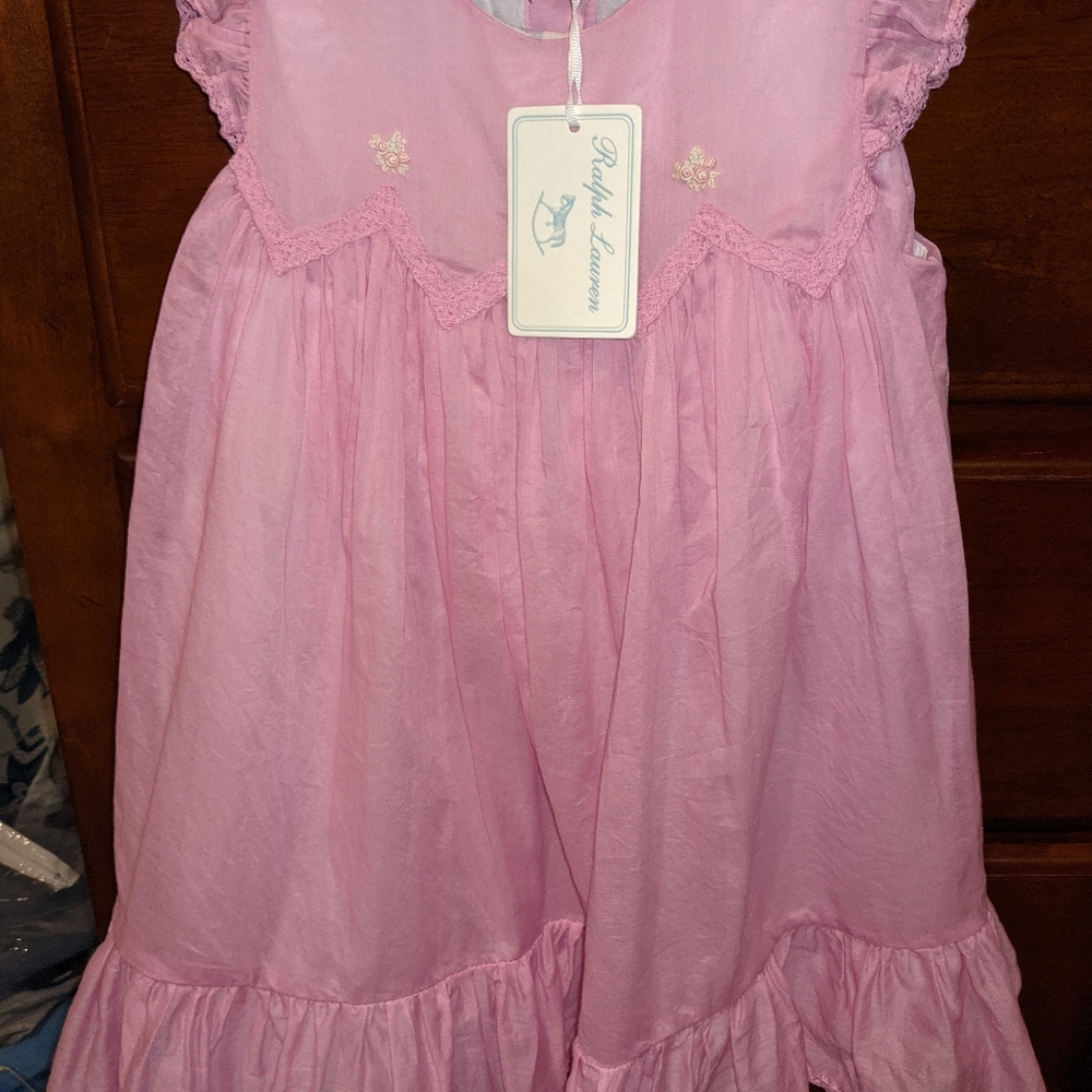 Ralph Lauren Pink Flutter Sleeve Dress
